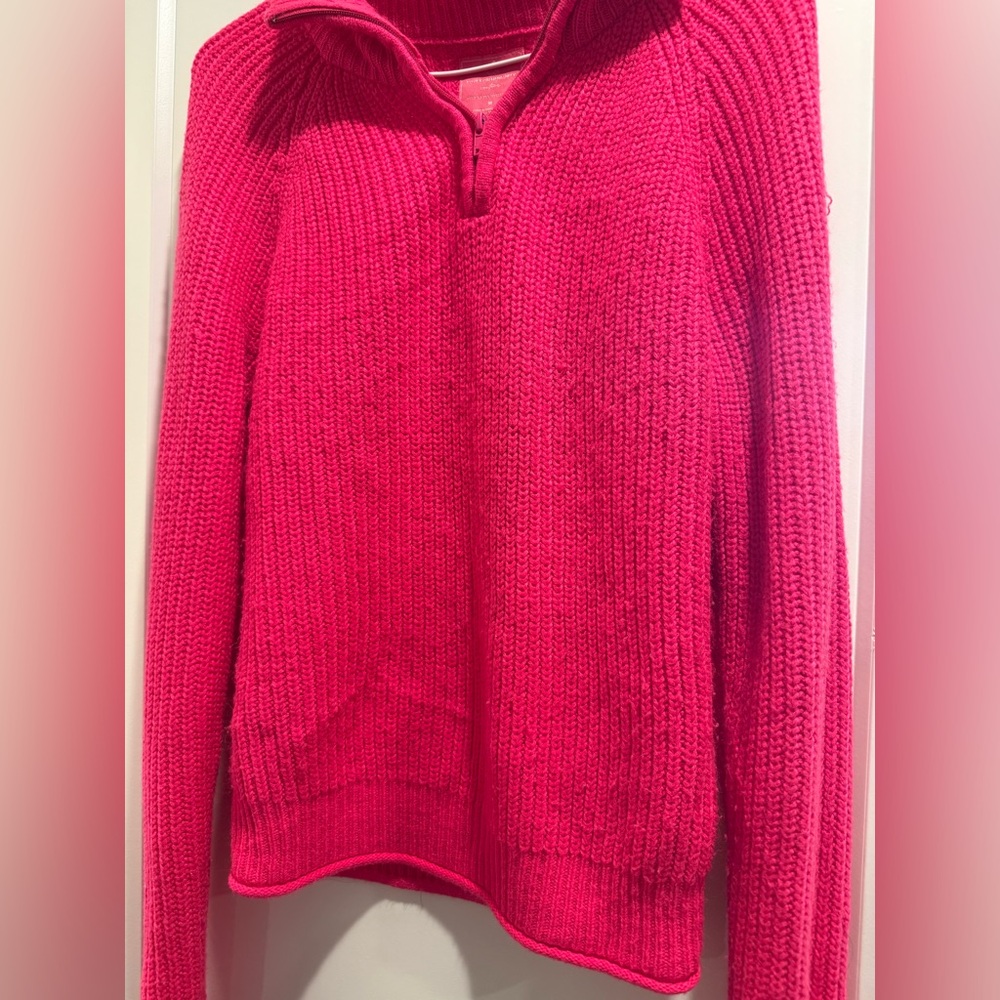 Love For Humanity Bright Pink Half Zip Knit Sweater Size M - Picture 3 of 9